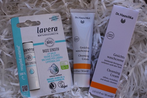 Lavera lip balm and Dr Hauschka cleansing cream
